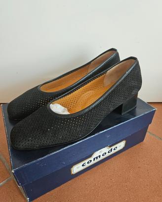 scarpa donna 39 nera vero cuoio made in Italy 