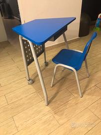 Banco scuola trapezioidale con sedia
