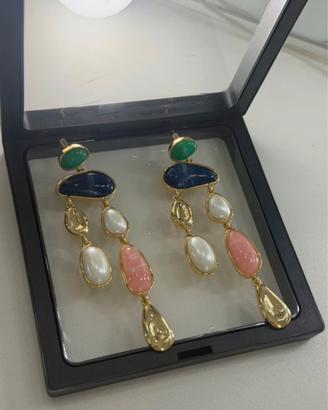 Orecchini alta bigiotteria con pietre multicolor