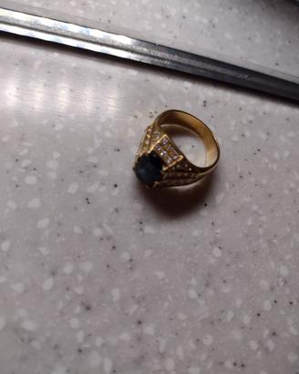 Anello oro, zaffiro e brillanti. Totale trattabile
