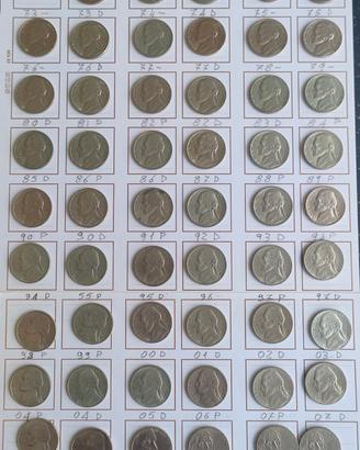 Collezione 69 Monete 5 Cents USA (1946-2016).