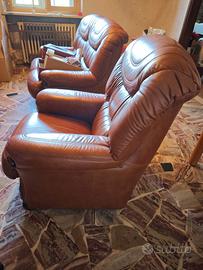 Salotto completo Vintage in vera pelle anni '80