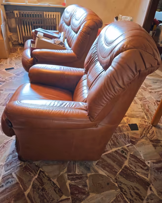 Salotto completo Vintage in vera pelle anni '80