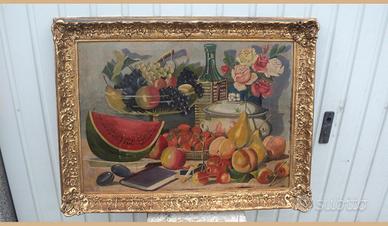 Quadro con frutta olio su tela