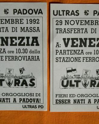 Volantino ULTRAS PADOVA trasferta 1992
