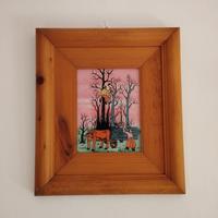 quadro arte naif - G. Kubic - vita campestre