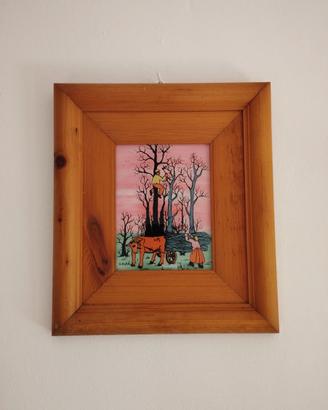 quadro arte naif - G. Kubic - vita campestre