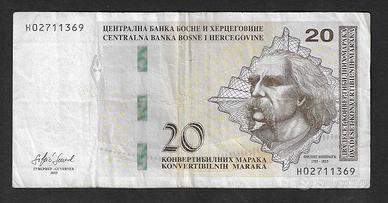 Bosnia - banconota circolata da 20 Marchi conv.