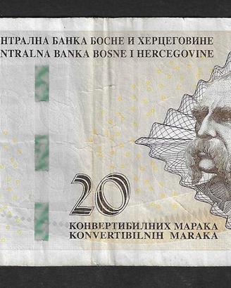 Bosnia - banconota circolata da 20 Marchi conv.