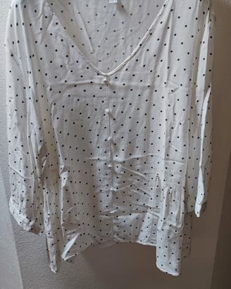 camicetta bianca Oviesse a pois neri piccoli 
