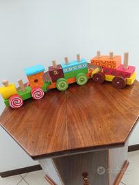 Trenino in legno a 3 vagoni