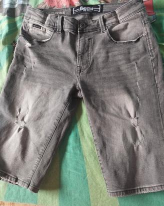 bermuda jeans grigio chiaro "boxer des rues"