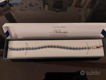 Bracciale acciaio inox a maglie Blu e Silver