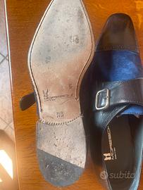 Scarpe Moreschi n 43 Búfalo ( blu) e pelle nera