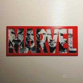 Targa Marvel Logo stampa 3D