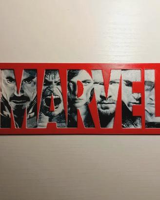 Targa Marvel Logo stampa 3D