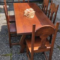 tavolo Fratino in noce massello e sedie