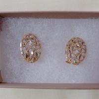 Orecchini in oro giallo e bianco, 18 kt