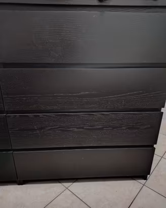 Cassettiera IKEA MALM con 4 cassetti–marrone-nero
