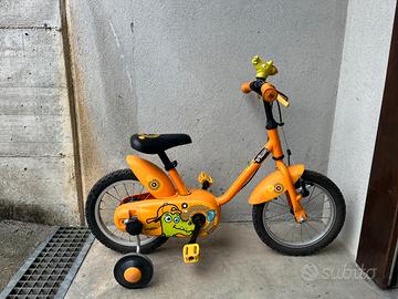 Bicicletta B'Twin Kikordil 14 pollici con rotelle