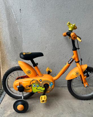 Bicicletta B'Twin Kikordil 14 pollici con rotelle