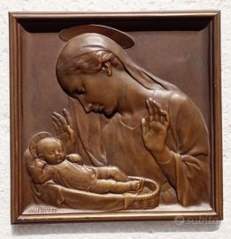 AURELIO MISTRUZZI PLACCA MADONNA BRONZO /213c