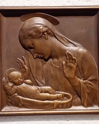 AURELIO MISTRUZZI PLACCA MADONNA BRONZO /213c