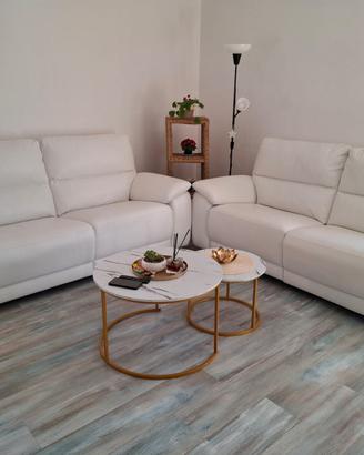 Coppia di divani Poltronesofa in pelle