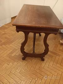 Scrivania legno scuro 2 cassetti in stile