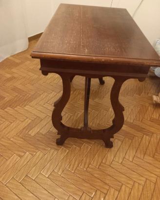 Scrivania legno scuro 2 cassetti in stile