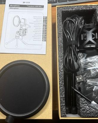Microfono professionale con stand e filtro anti-po