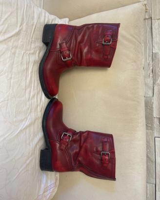 Stivaletti car shoe rosso bordeaux