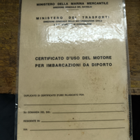 Certificato uso motore evinrude 737