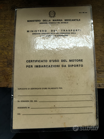 Certificato uso motore evinrude 737