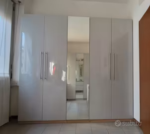 Armadio Ikea Pax 5 ante laccato grigio 