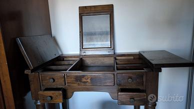 Mobile Toilette Consolle con Specchio e sgabello