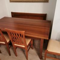 Set tavolo, sedie, angolo cucina in noce nazionale