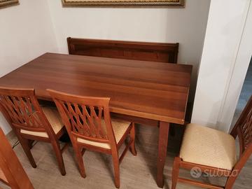 Set tavolo, sedie, angolo cucina in noce nazionale