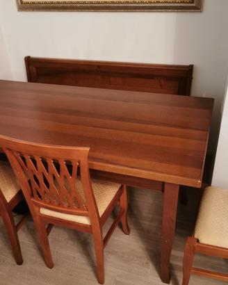 Set tavolo, sedie, angolo cucina in noce nazionale