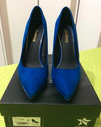 Décolleté camoscio blu elettrico