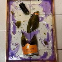 Bottiglia rotta in resina epossidica