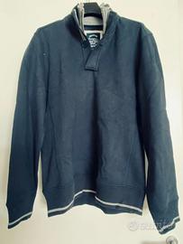 Felpa Champion Uomo, Blu con Collo Alto e Zip