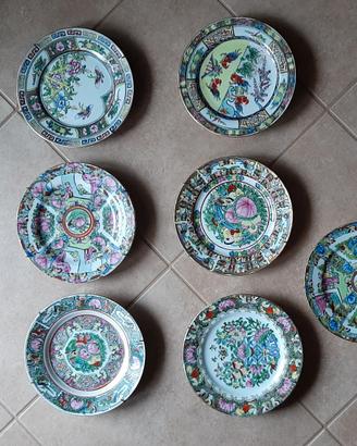 set piatti ceramica cinese da collezione 