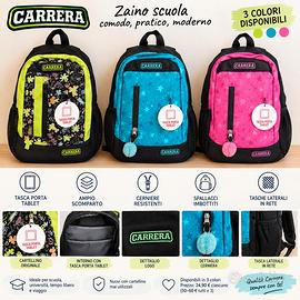 Zaino Carrera nuovo con tasca porta tablet