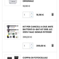 Kit automazione cancello faac genius