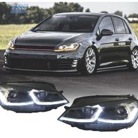 FARI VOLKSWAGEN VW GOLF 7 12-17 DRL DINAMICI NERI 