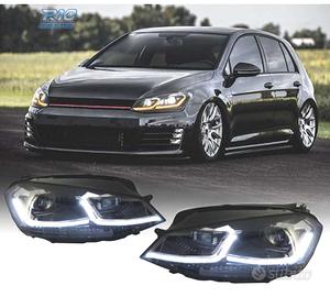 FARI VOLKSWAGEN VW GOLF 7 12-17 DRL DINAMICI NERI 
