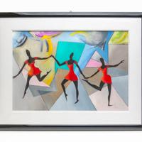 Quadro olio su tela "le ballerine" di Pino Caruso