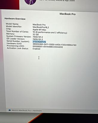 MacBook Pro 16” M1 Max 32GB RAM 1TB SSD