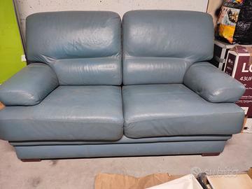 Divano biposto in pelle